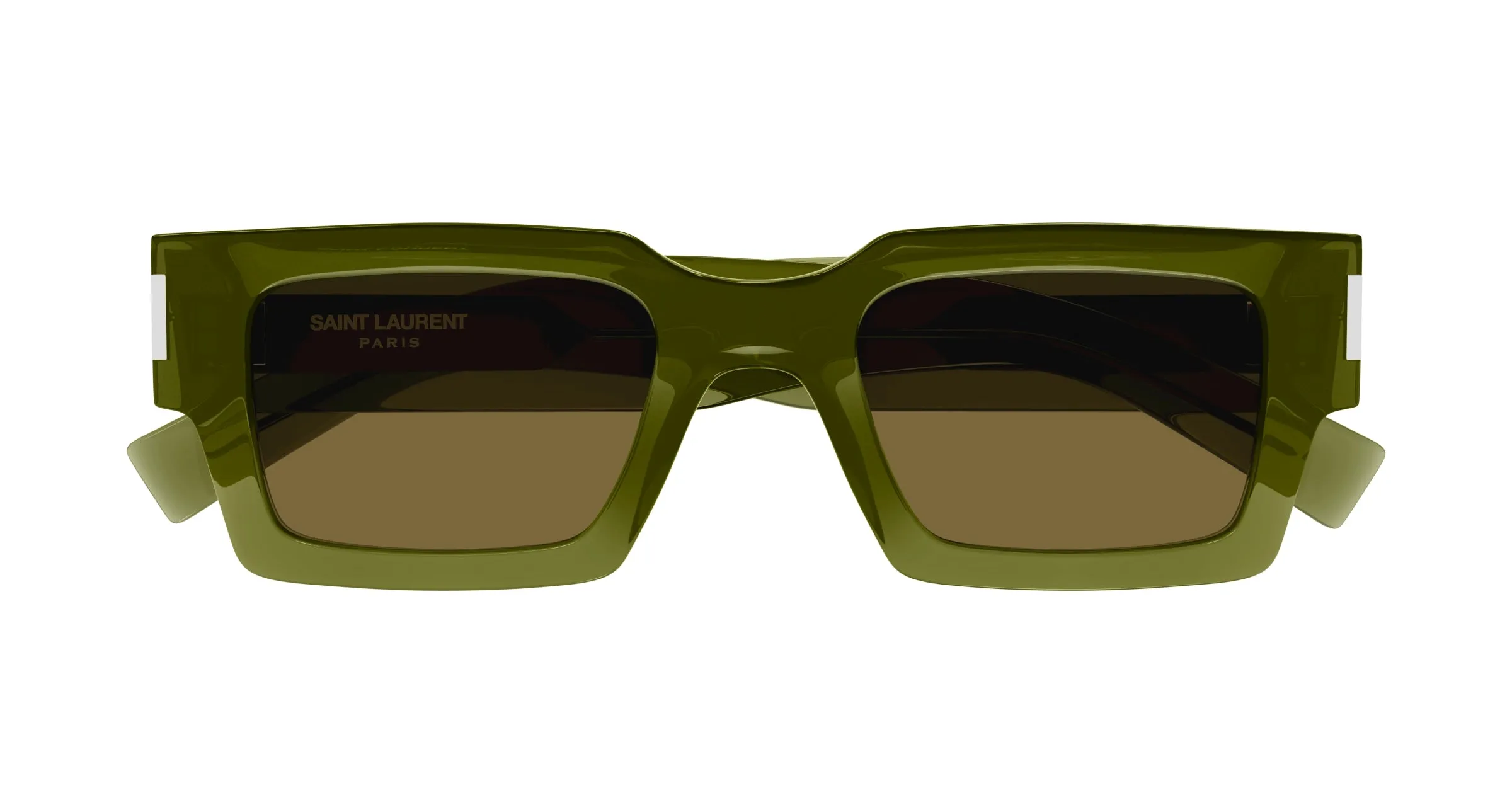 SAINT LAURENT SL 572 005 Occhiali da sole Acetato Verde Marrone Squadrata - immagine 3
