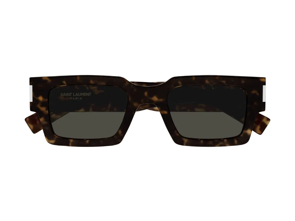 SAINT LAURENT Unisex SL 572 002 Occhiali da sole Acetato Havana Grigio Squadrata - immagine 2