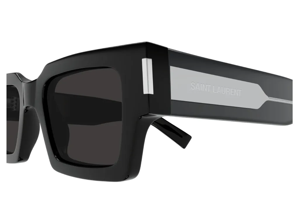SAINT LAURENT SL 572 001 Occhiali da sole Acetato Nero Grigio Squadrata - immagine 4