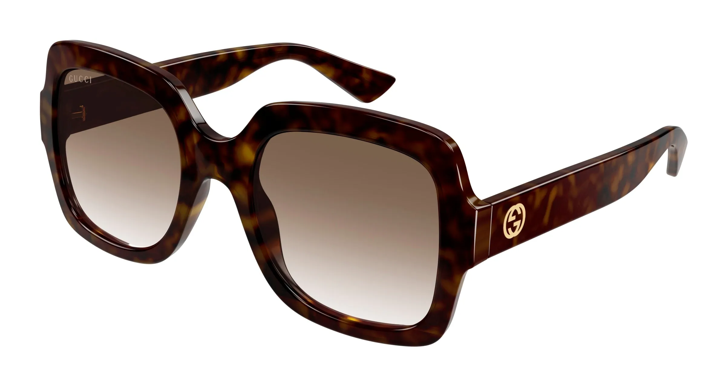 Gucci GG1337S 003 Occhiali da sole Plastica Havana Marrone Oversize Sfumato - immagine 1