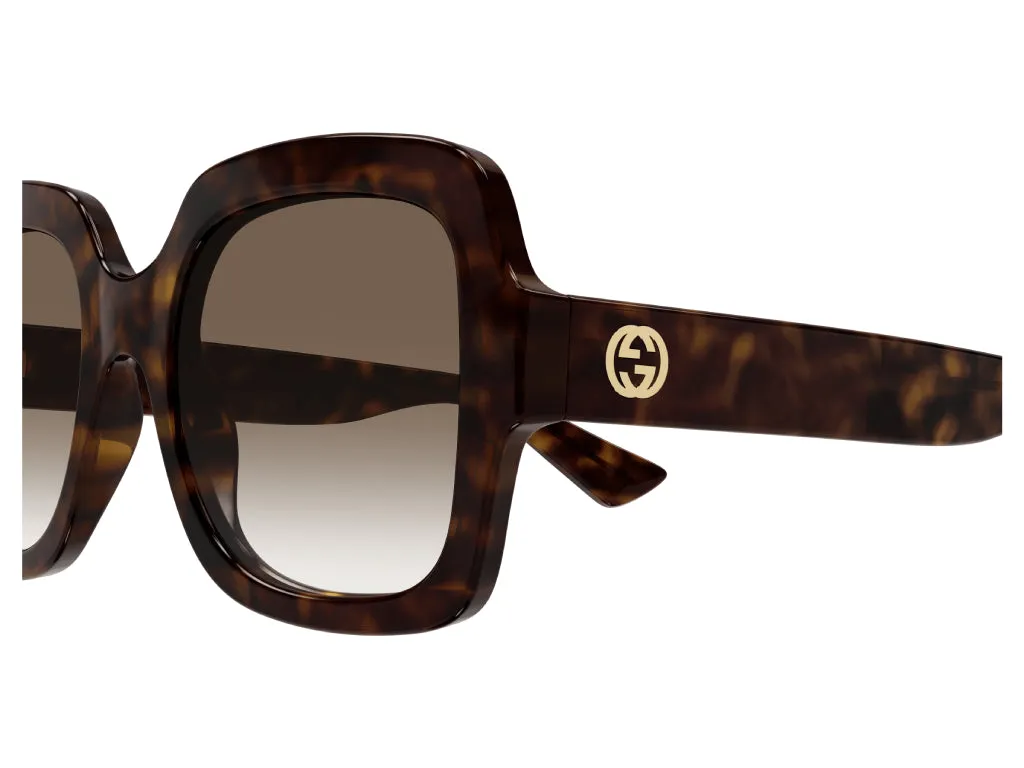 Gucci GG1337S 003 Occhiali da sole Plastica Havana Marrone Oversize Sfumato - immagine 4