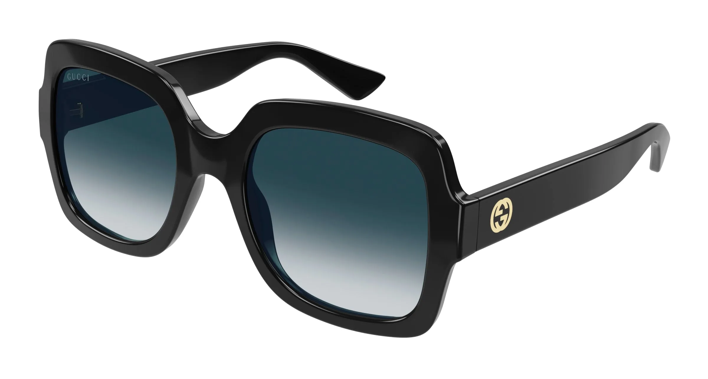 Gucci GG1337S 001 Occhiali da sole Plastica Nero Grigio Oversize Sfumato - immagine 1