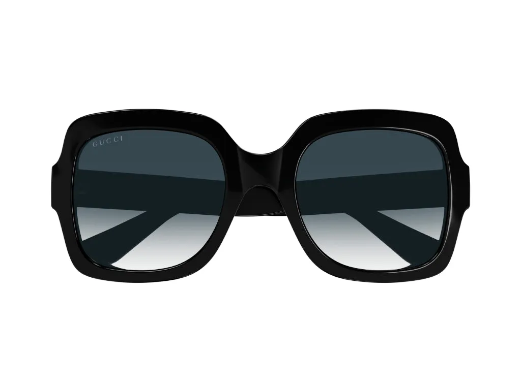 Gucci GG1337S 001 Occhiali da sole Plastica Nero Grigio Oversize Sfumato - immagine 2