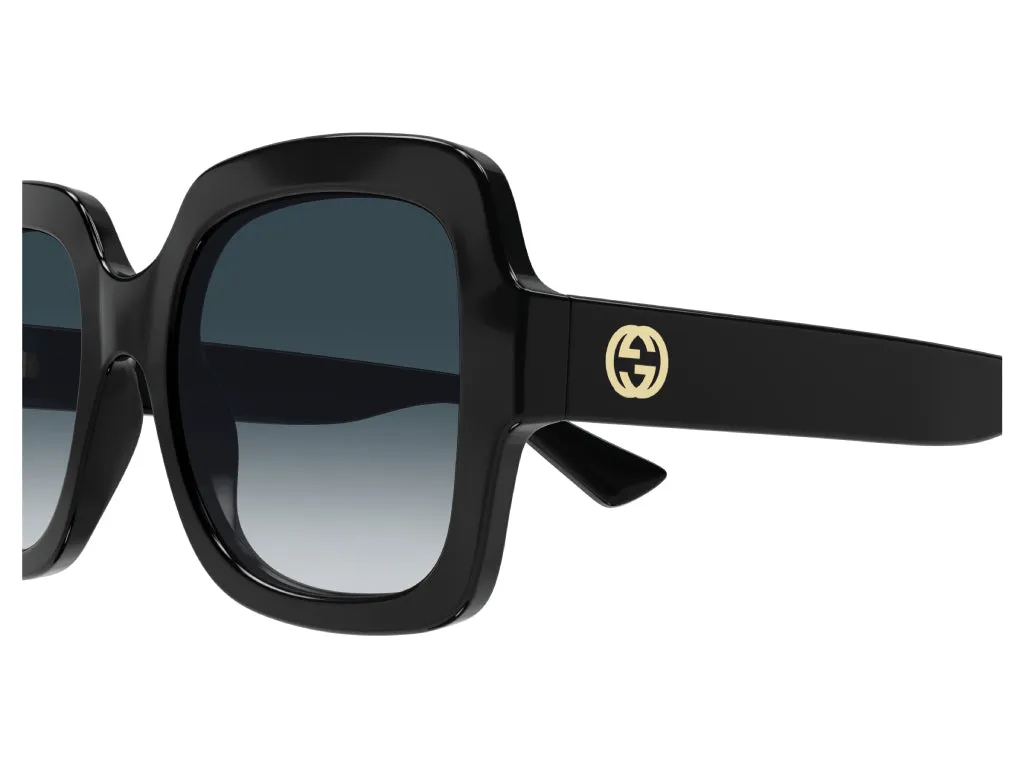 Gucci GG1337S 001 Occhiali da sole Plastica Nero Grigio Oversize Sfumato - immagine 4