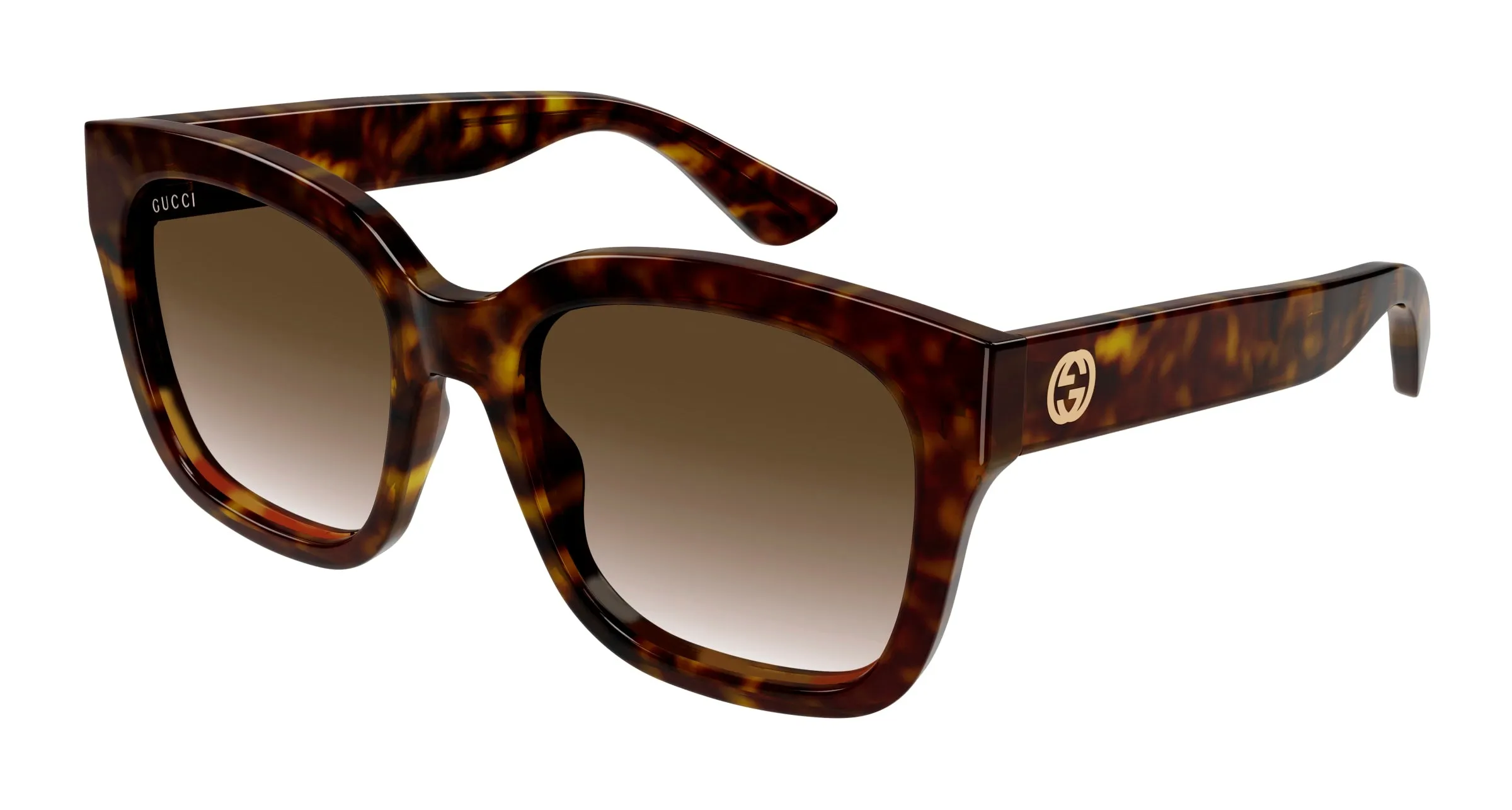 Gucci GG1338SK 002 Occhiali da sole Iniettato Havana Marrone Squadrata Normale Sfumato - immagine 1