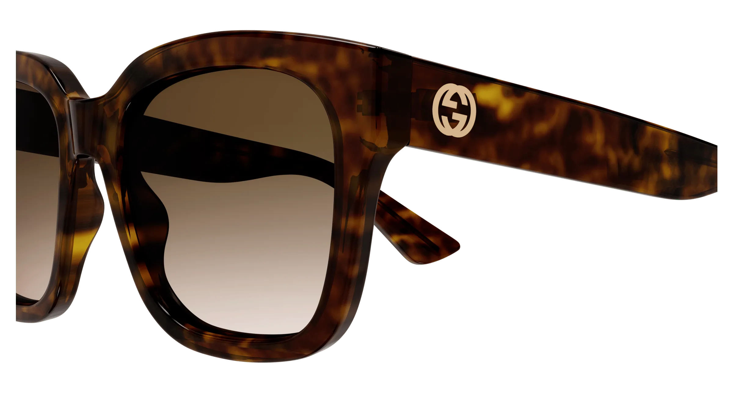 Gucci GG1338SK 002 Occhiali da sole Iniettato Havana Marrone Squadrata Normale Sfumato - immagine 4