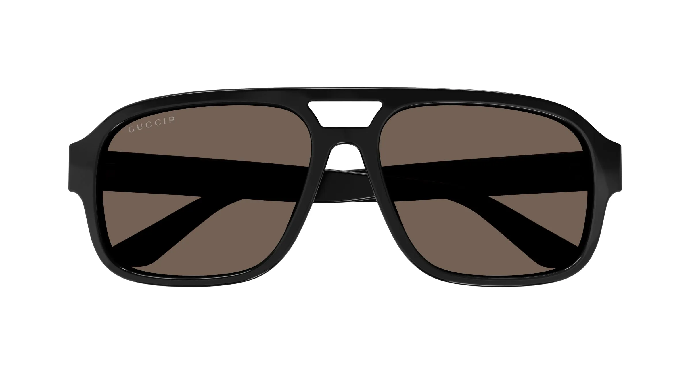 Gucci GG1342S 002 Occhiali da sole Plastica Nero Marrone Pilot Polarizzata - immagine 3
