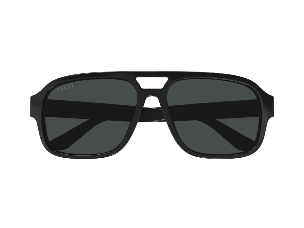 Gucci GG1342S 001 Occhiali da sole Plastica Nero Grigio Pilot - immagine 2
