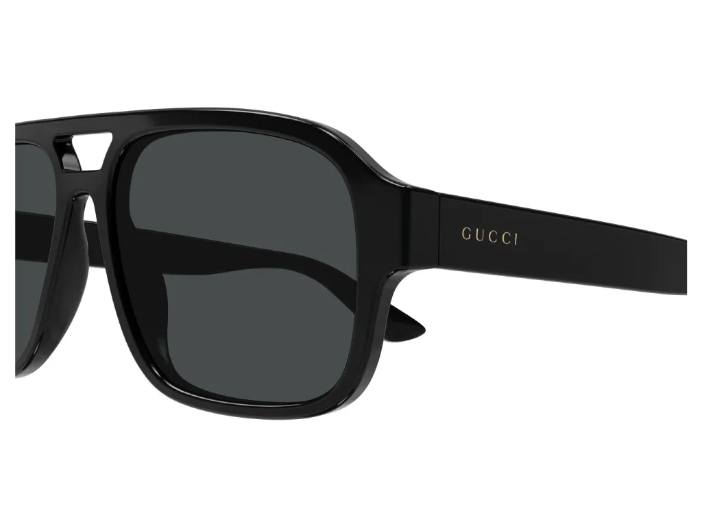 Gucci GG1342S 001 Occhiali da sole Plastica Nero Grigio Pilot - immagine 4