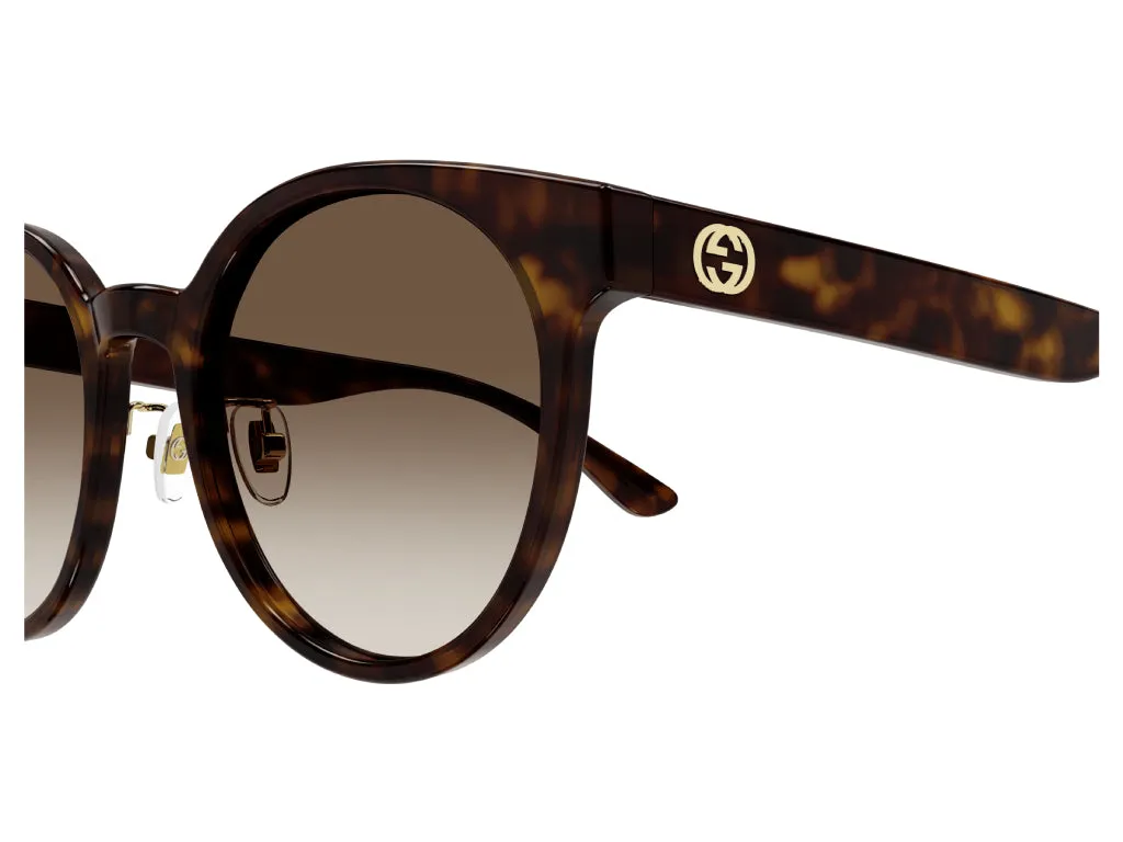 Gucci GG1339SK 003 Occhiali da sole Plastica Havana Marrone Rotonda Sfumato - immagine 4