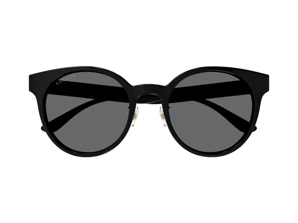 Gucci GG1339SK 002 Occhiali da sole Plastica Nero Grigio Rotonda Polarizzata - immagine 2