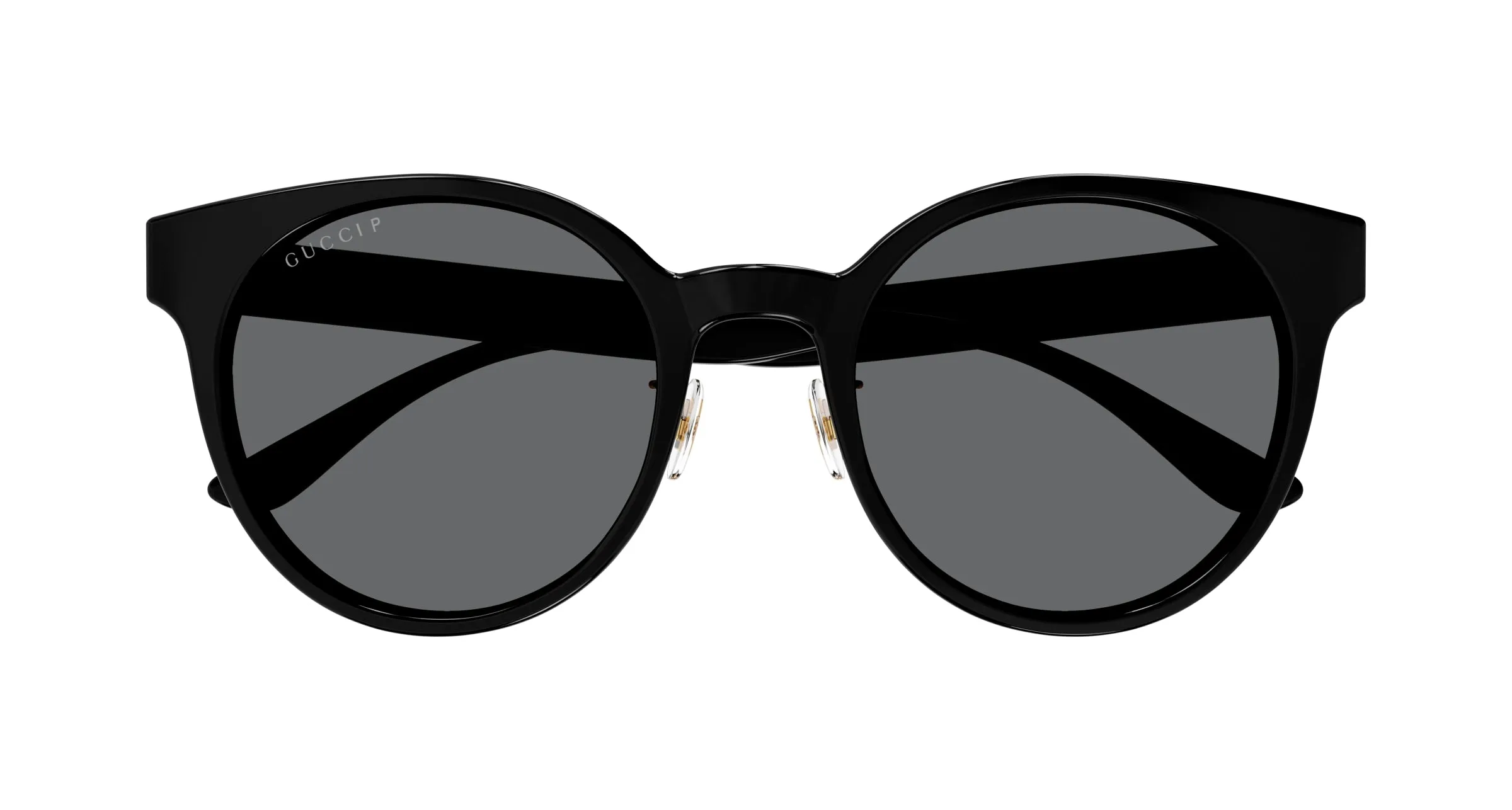 Gucci GG1339SK 002 Occhiali da sole Plastica Nero Grigio Rotonda Polarizzata - immagine 3