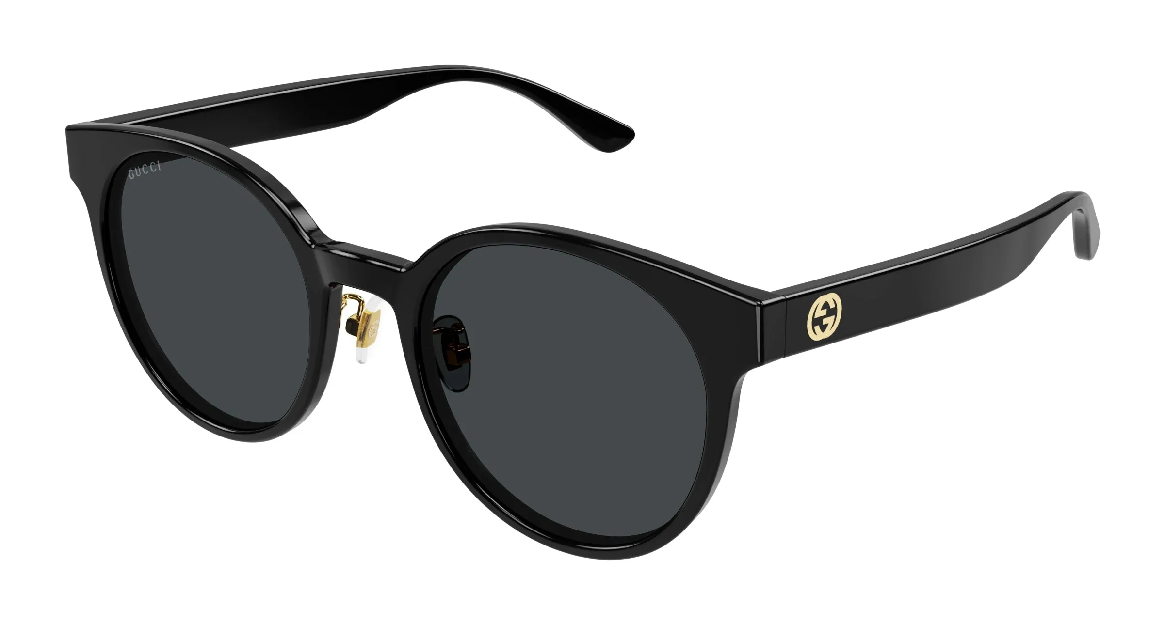 Gucci GG1339SK 001 Occhiali da sole Plastica Nero Grigio Rotonda - immagine 1