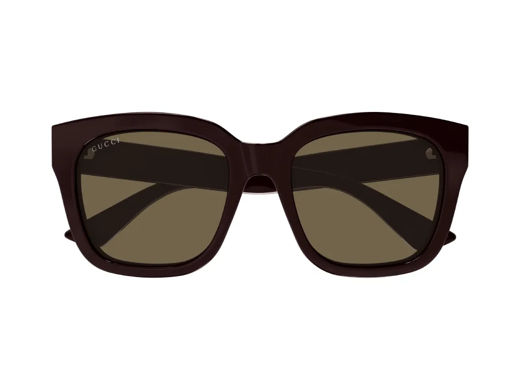 Gucci GG1338S 005 Occhiali da sole Plastica Borgogna Marrone Squadrata - immagine 2