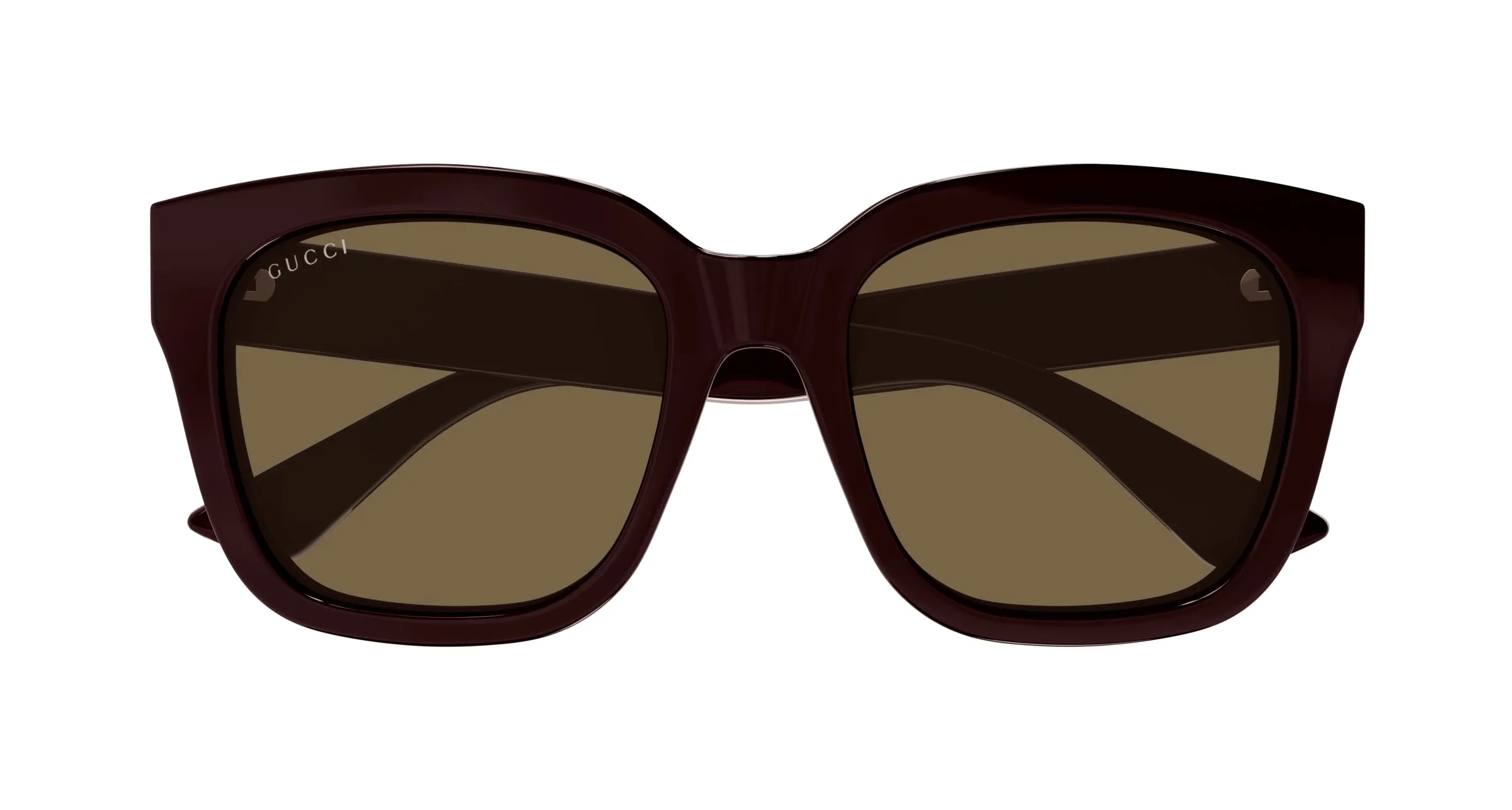 Gucci GG1338S 005 Occhiali da sole Plastica Borgogna Marrone Squadrata - immagine 3
