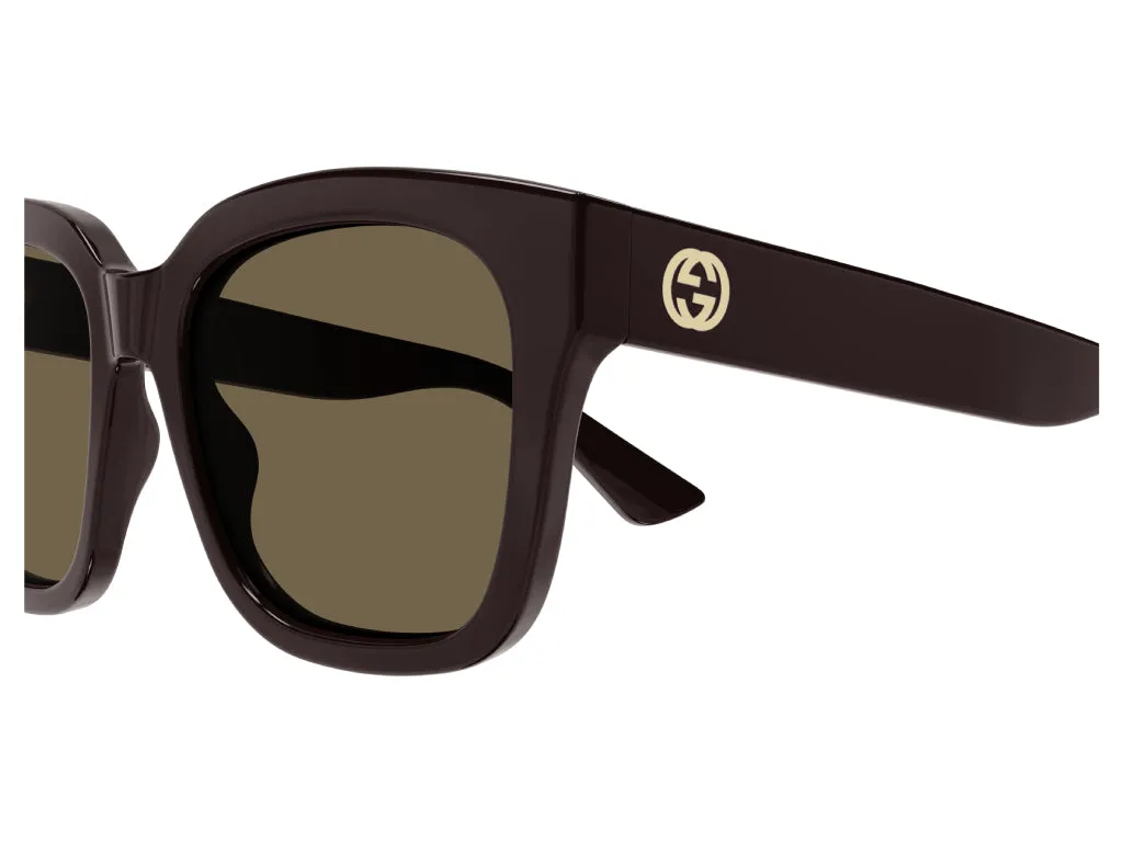 Gucci GG1338S 005 Occhiali da sole Plastica Borgogna Marrone Squadrata - immagine 4
