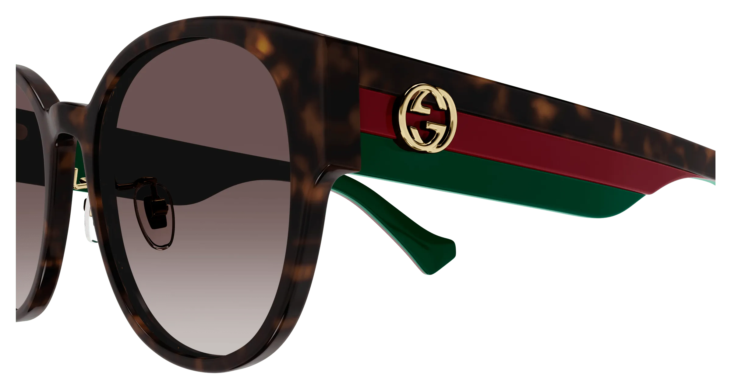 Gucci GG1304SK 002 Occhiali da sole Acetato Havana Marrone Rotonda Sfumato - immagine 4