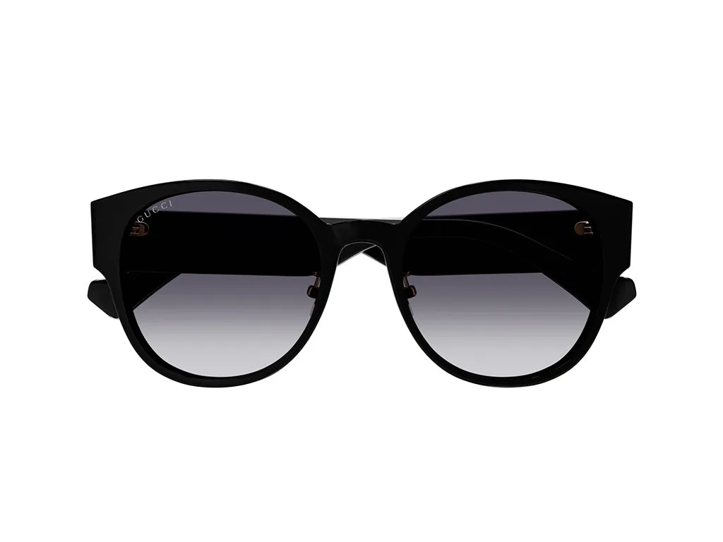 Gucci GG1304SK 001 Occhiali da sole Acetato Nero Grigio Rotonda Sfumato - immagine 2