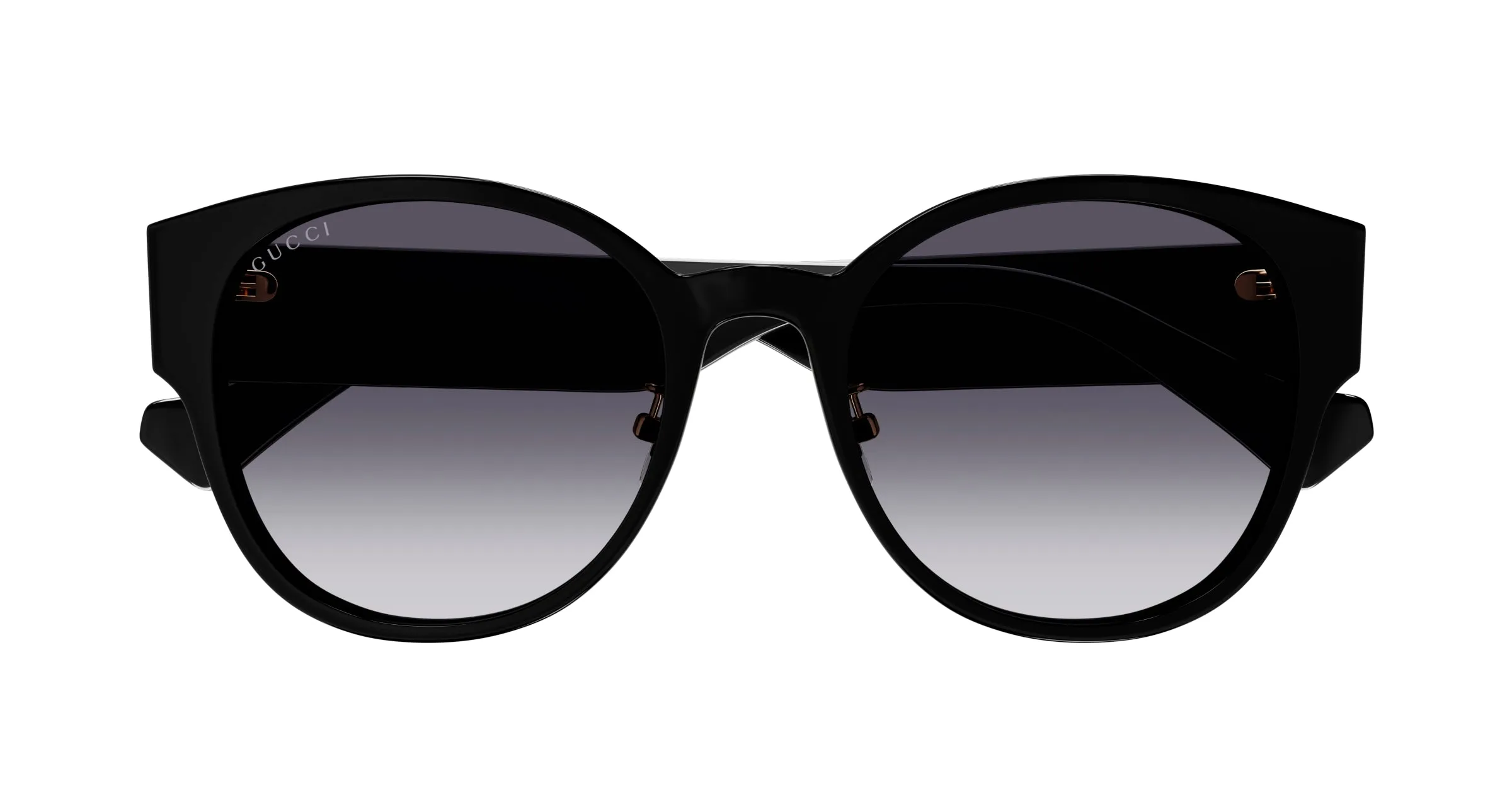 Gucci GG1304SK 001 Occhiali da sole Acetato Nero Grigio Rotonda Sfumato - immagine 3