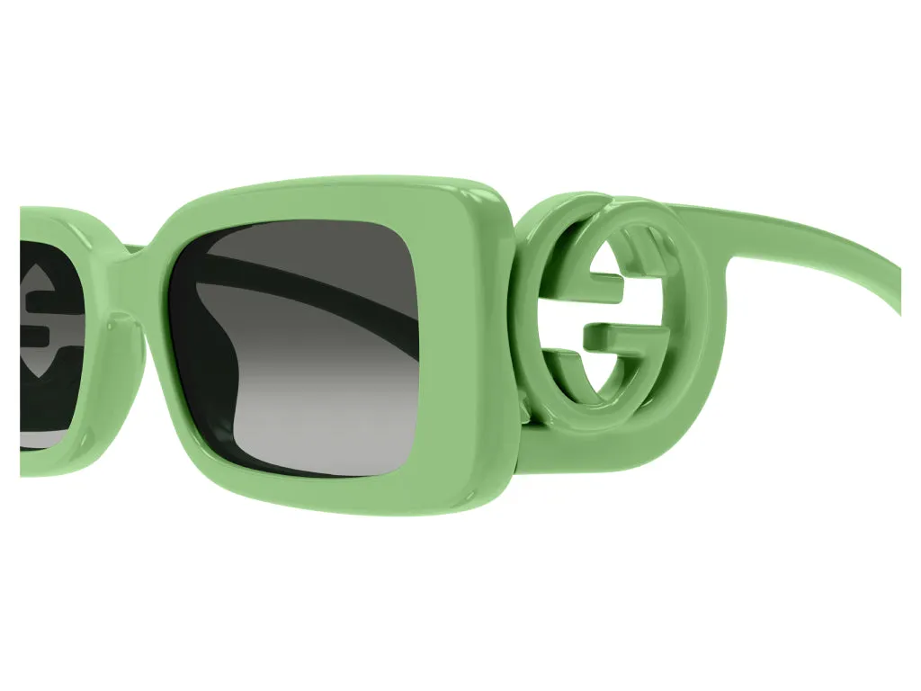 Gucci Donna GG1325S 004 Occhiali da sole Plastica Verde Verde Squadrata Sfumato - immagine 3
