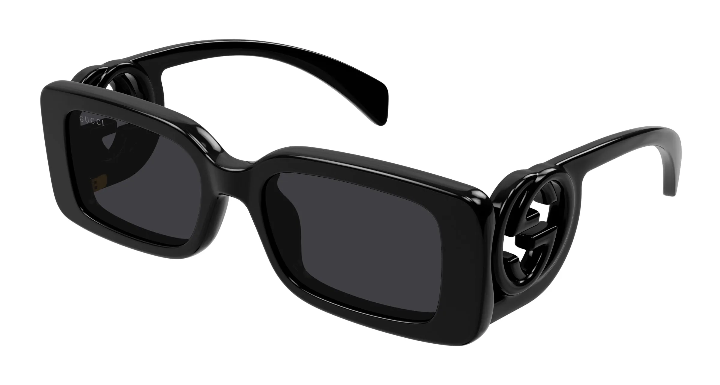 Gucci GG1325S 001 Occhiali da sole Plastica Nero Grigio Squadrata - immagine 1
