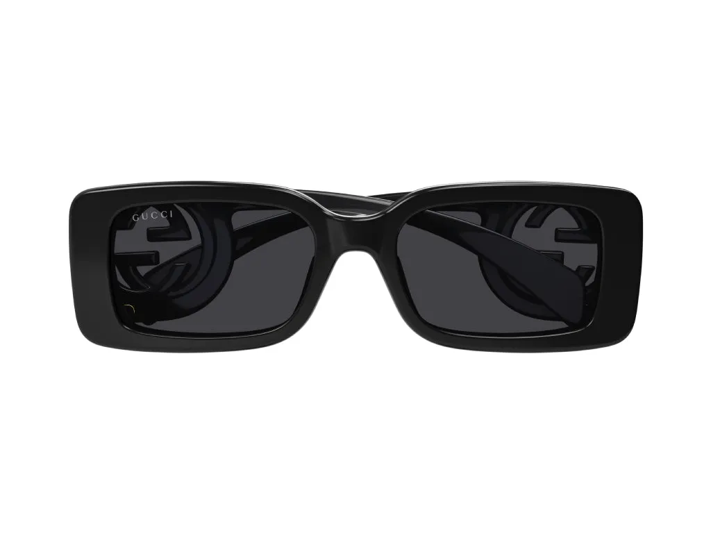 Gucci GG1325S 001 Occhiali da sole Plastica Nero Grigio Squadrata - immagine 2