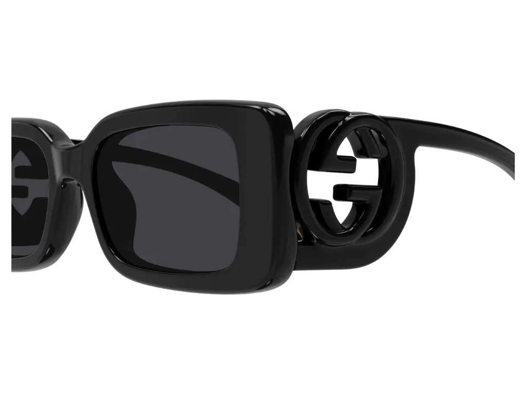 Gucci GG1325S 001 Occhiali da sole Plastica Nero Grigio Squadrata - immagine 4