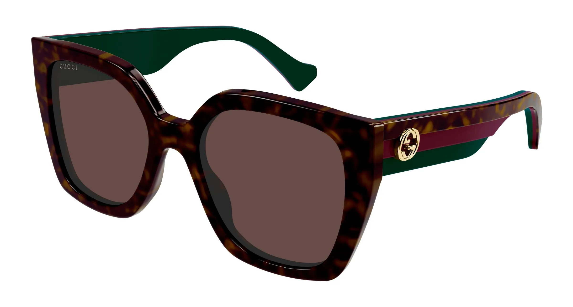 Gucci GG1300S 002 Occhiali da sole Plastica Havana Marrone Squadrata - immagine 1