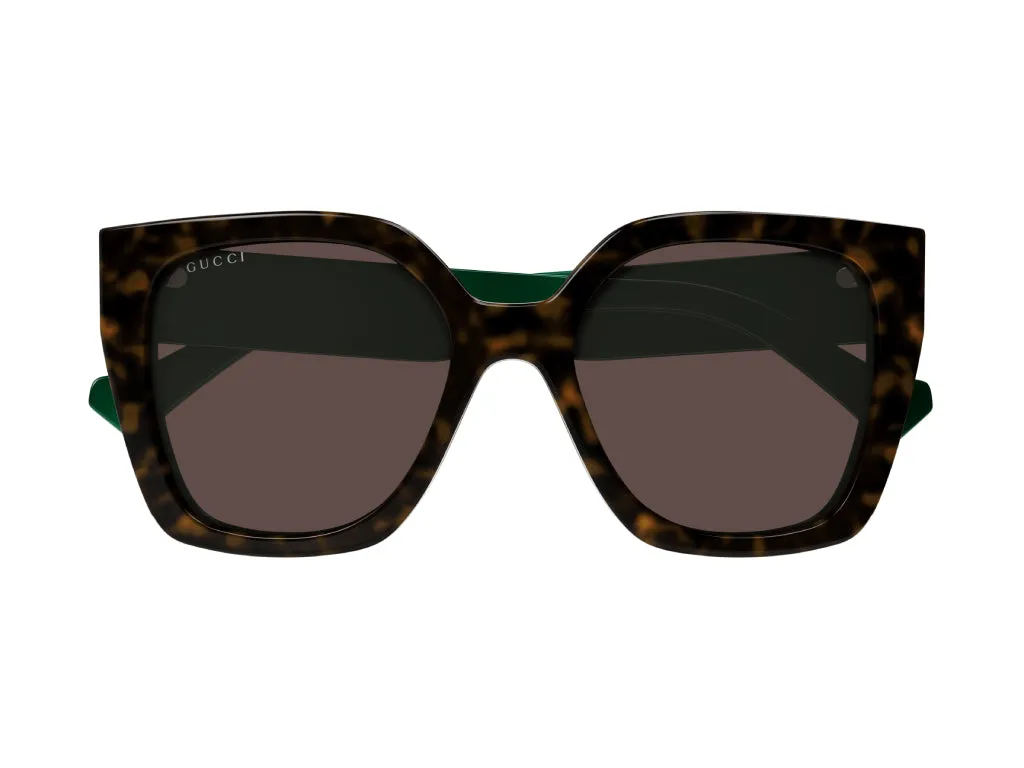 Gucci GG1300S 002 Occhiali da sole Plastica Havana Marrone Squadrata - immagine 2