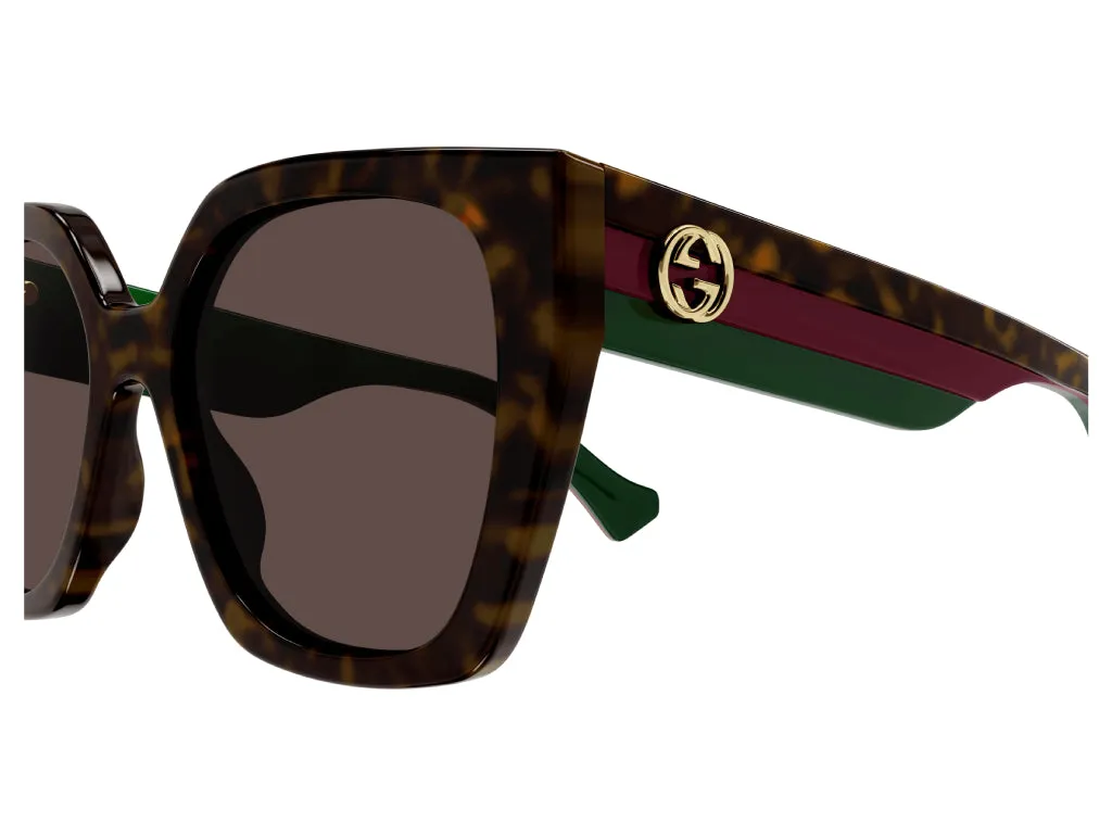 Gucci GG1300S 002 Occhiali da sole Plastica Havana Marrone Squadrata - immagine 4