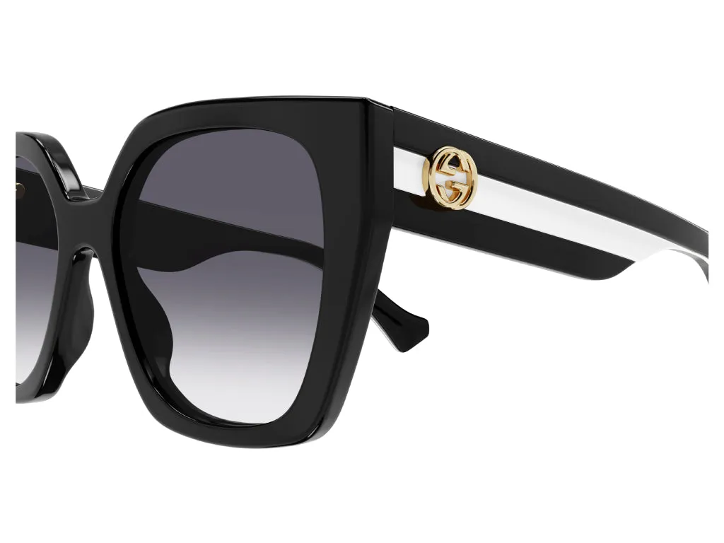 Gucci GG1300S 004 Occhiali da sole Plastica Nero Grigio Squadrata Sfumato - immagine 4