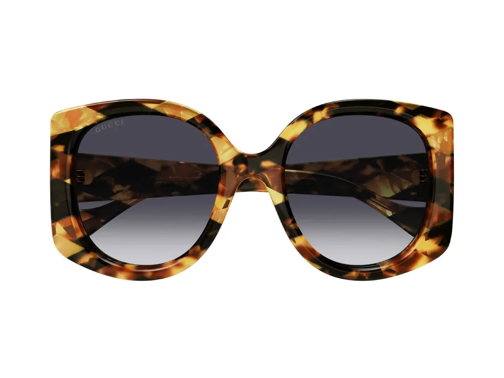 Gucci Donna GG1257S 004 Occhiali da sole Plastica Havana Blu Squadrata Sfumato - immagine 2