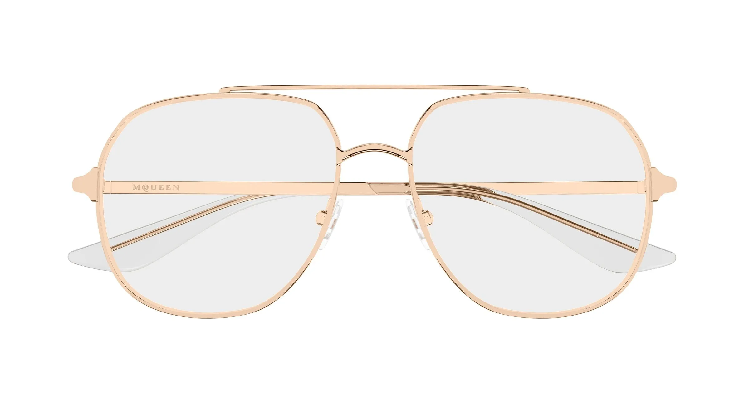 Alexander McQueen AM0591O 004 Montature da vista Metallo Oro Trasparente Pilot - immagine 2
