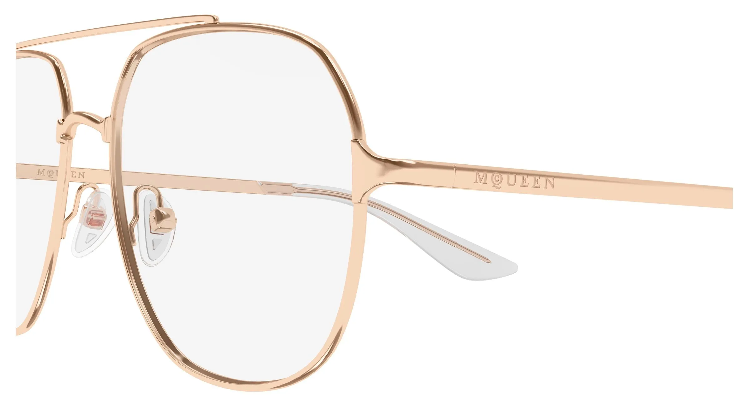 Alexander McQueen AM0591O 004 Montature da vista Metallo Oro Trasparente Pilot - immagine 3
