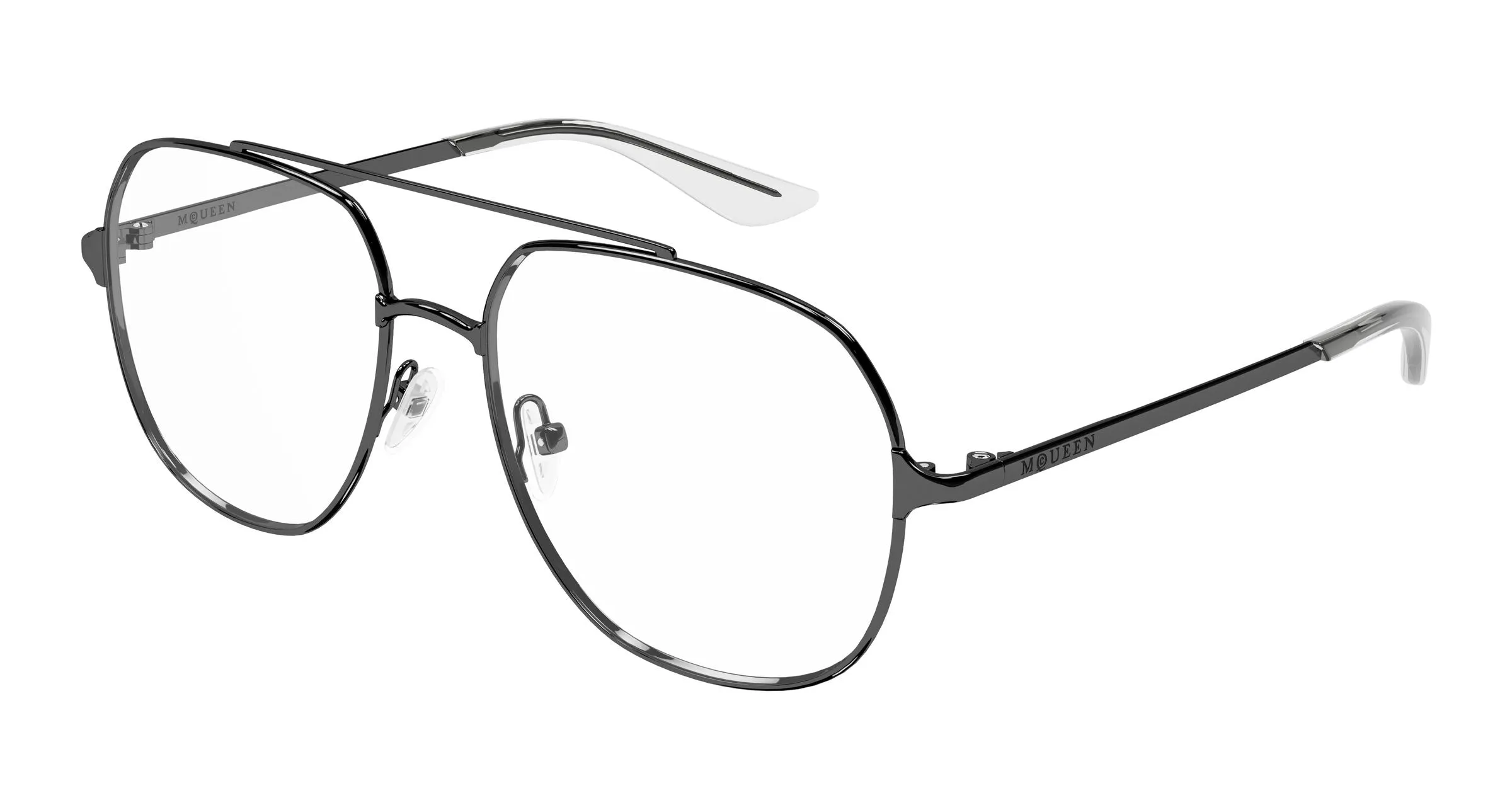 Alexander McQueen AM0591O 003 Montature da vista Metallo Rutenio Trasparente Pilot - immagine 1