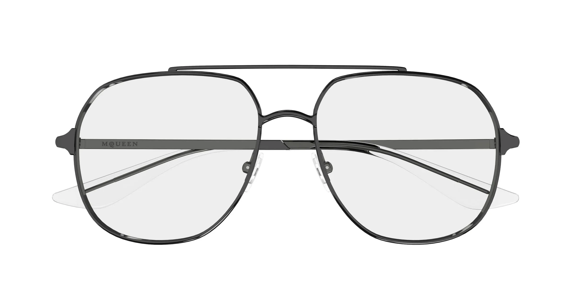 Alexander McQueen AM0591O 003 Montature da vista Metallo Rutenio Trasparente Pilot - immagine 2