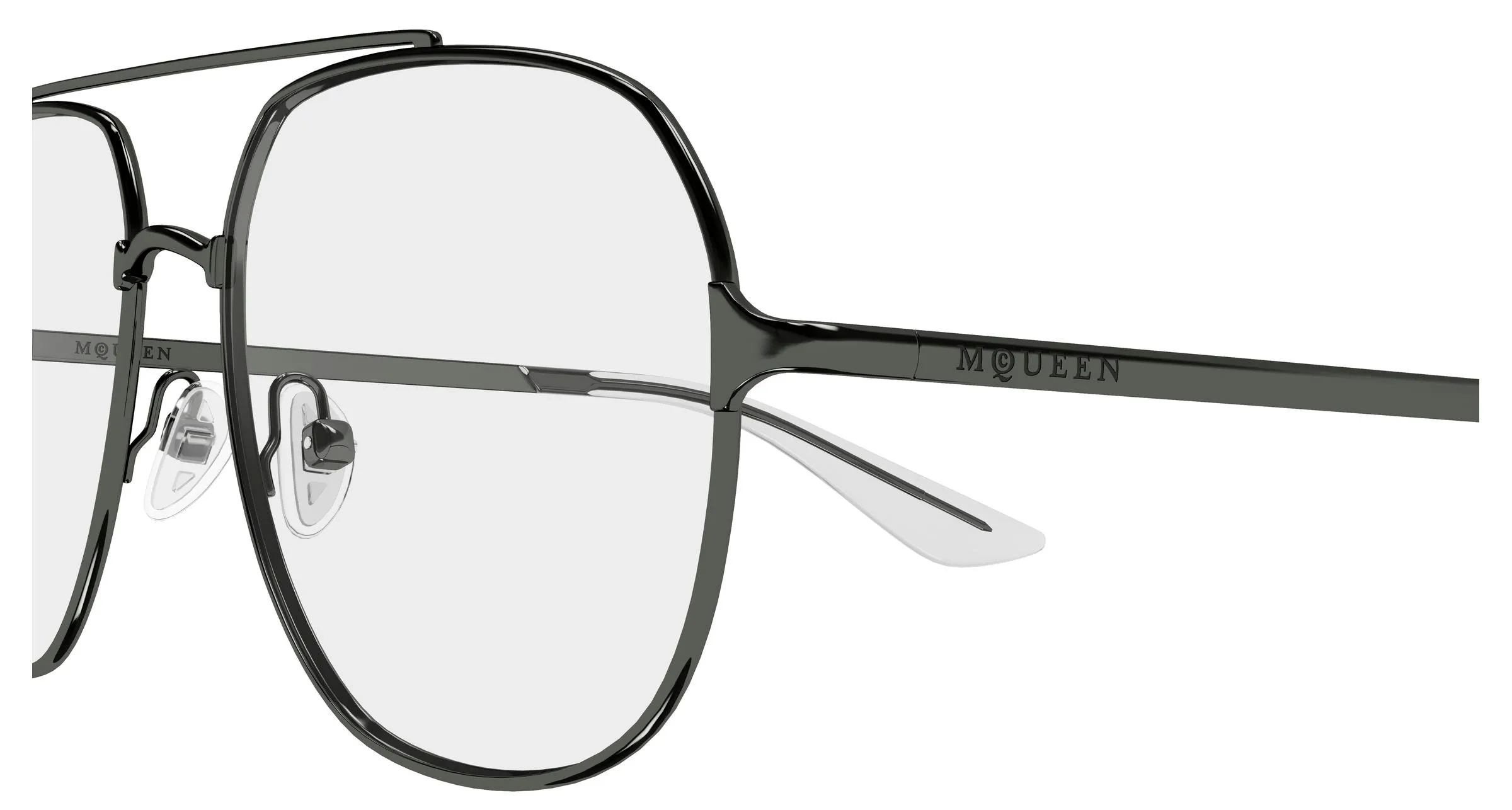 Alexander McQueen AM0591O 003 Montature da vista Metallo Rutenio Trasparente Pilot - immagine 3