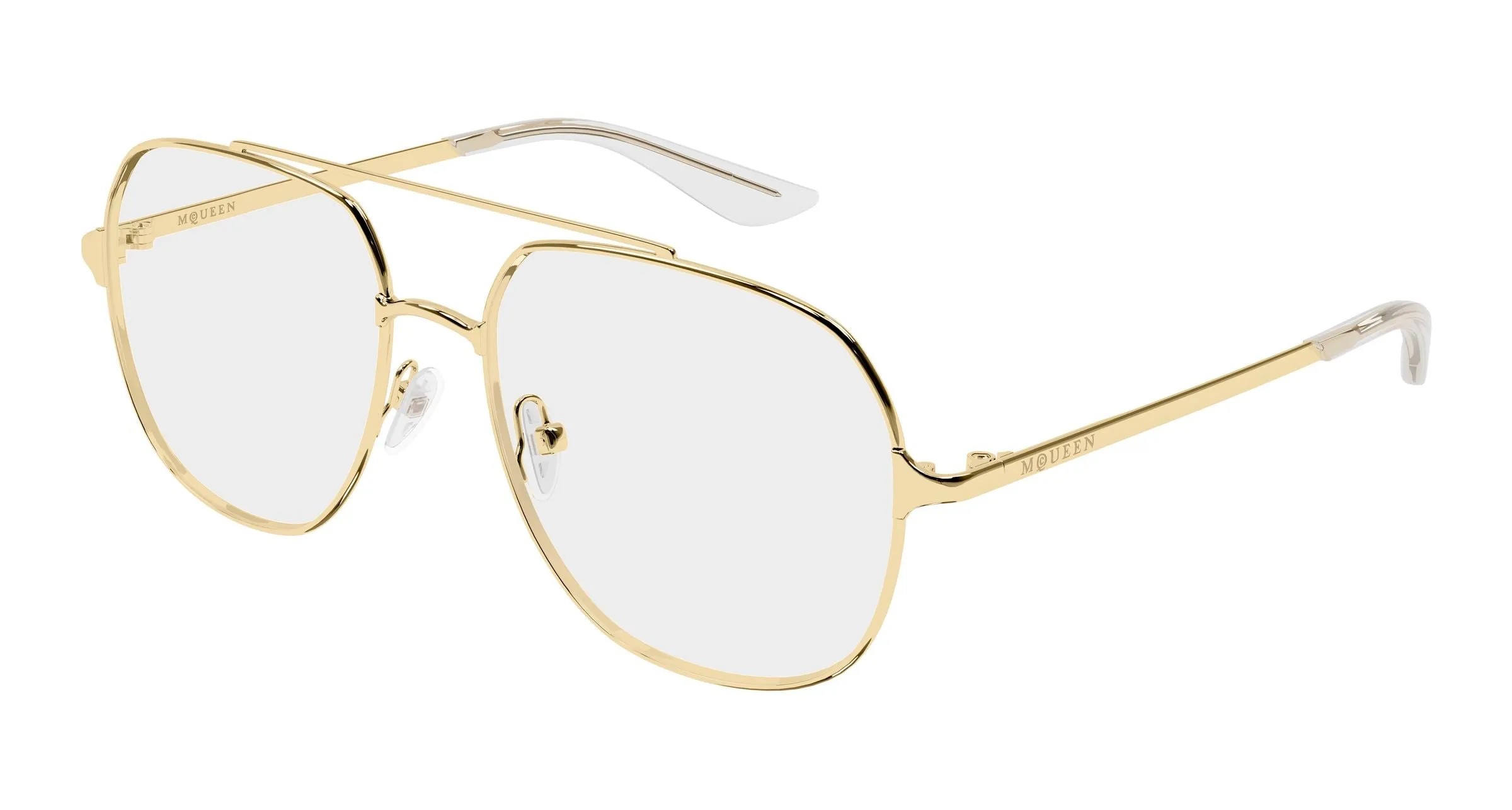 Alexander McQueen AM0591O 002 Montature da vista Metallo Oro Trasparente Pilot - immagine 1