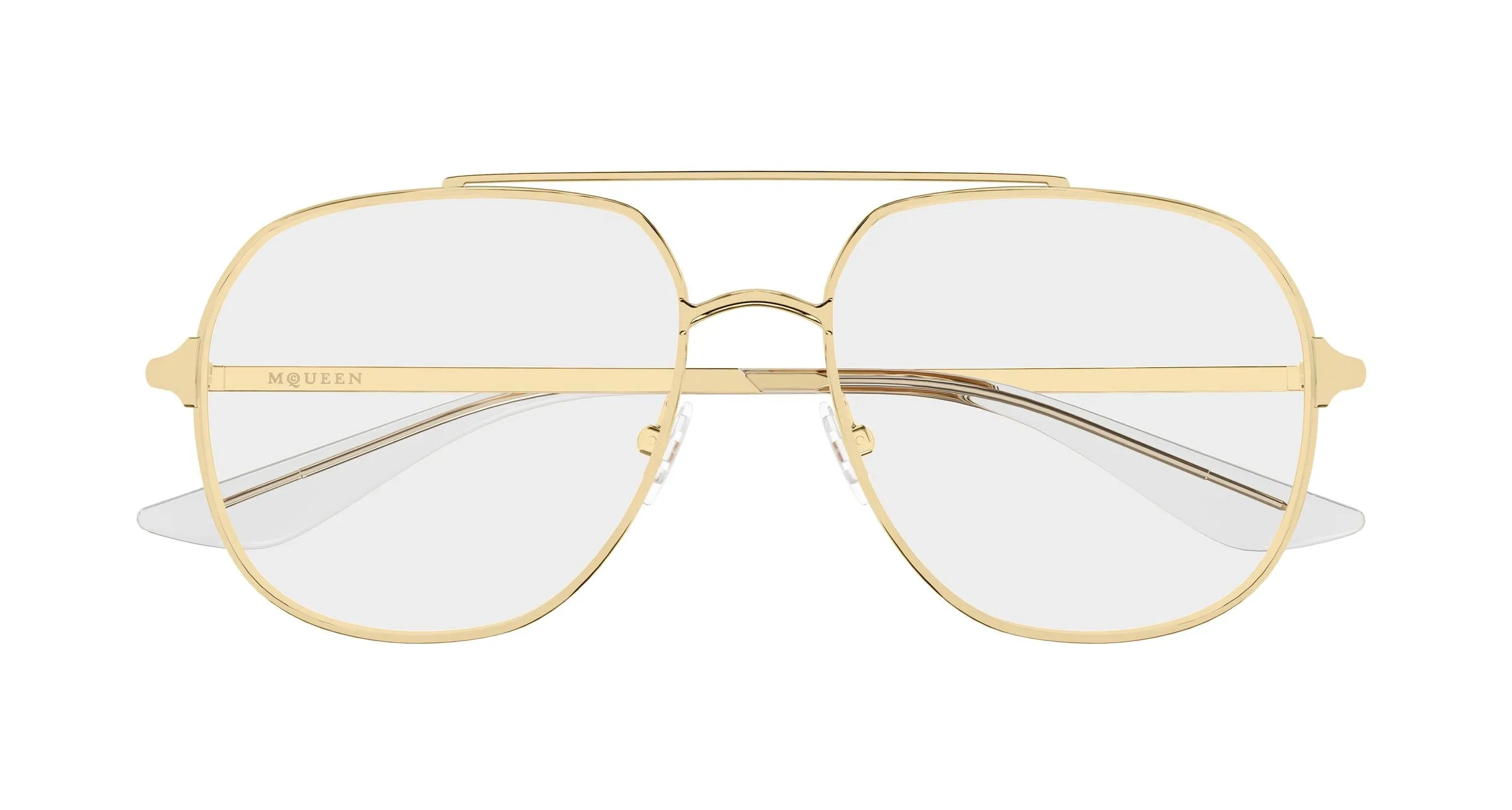 Alexander McQueen AM0591O 002 Montature da vista Metallo Oro Trasparente Pilot - immagine 2