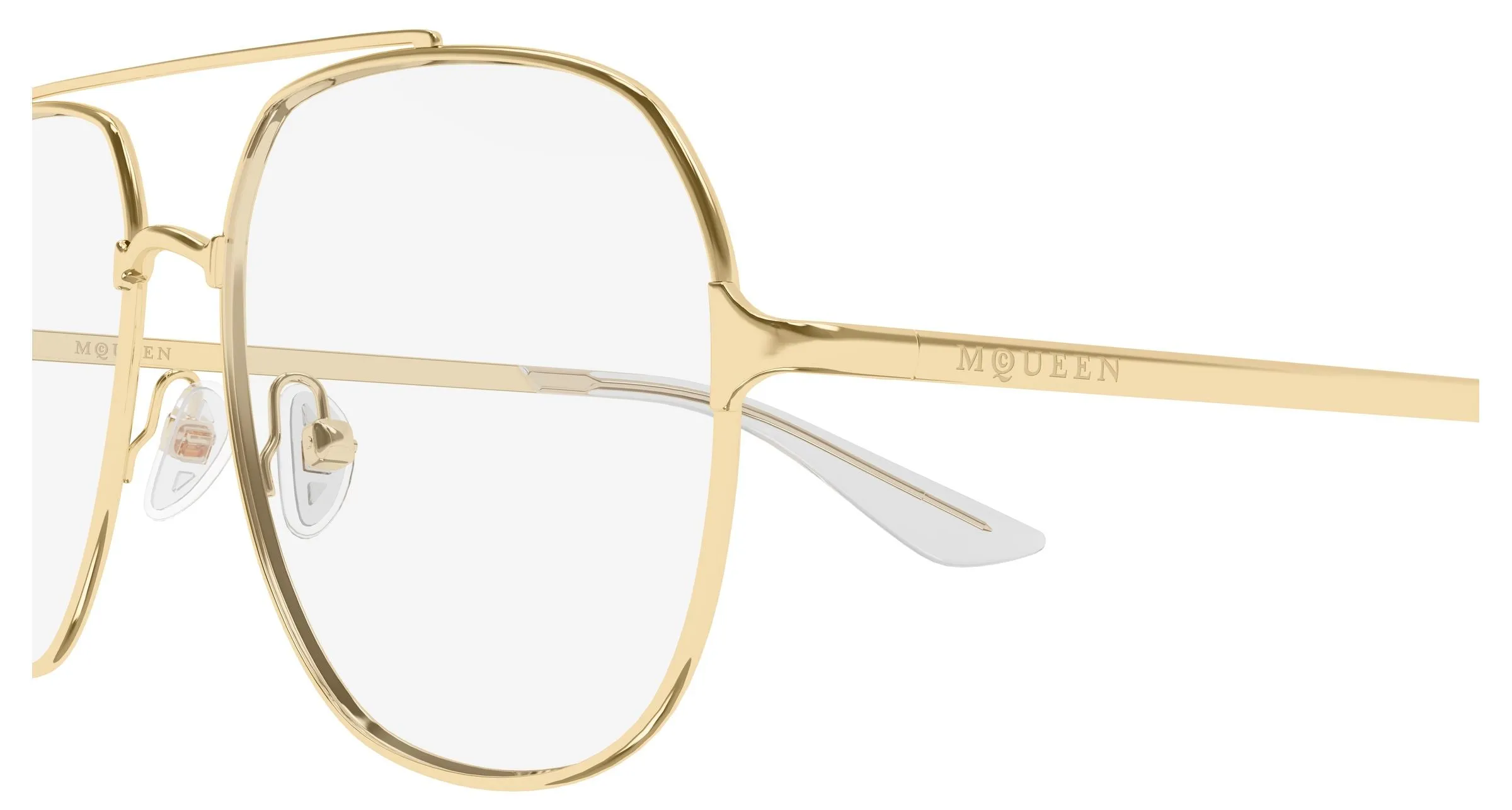 Alexander McQueen AM0591O 002 Montature da vista Metallo Oro Trasparente Pilot - immagine 3