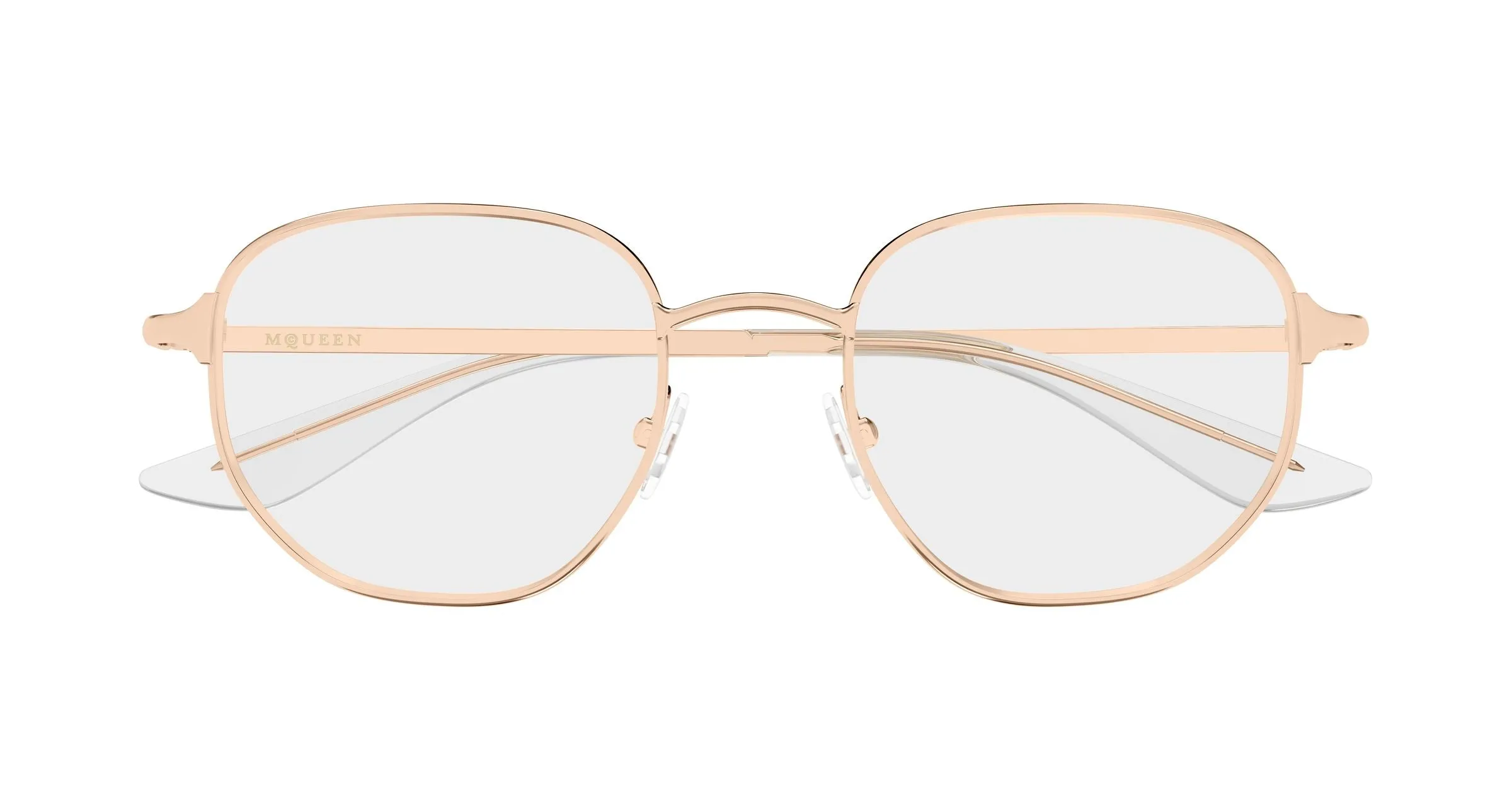 Alexander McQueen AM0590O 004 Montature da vista Metallo Oro Trasparente Rotonda - immagine 2