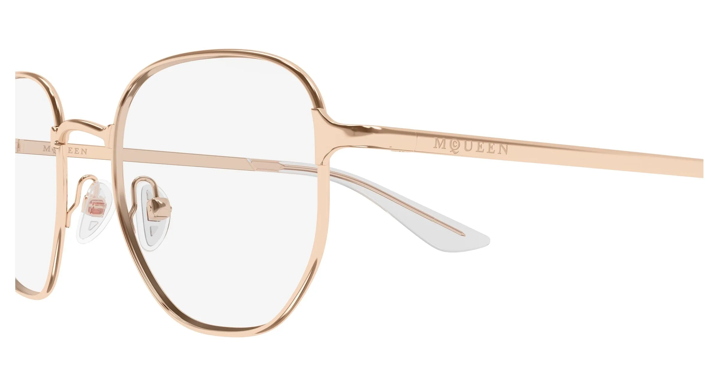 Alexander McQueen AM0590O 004 Montature da vista Metallo Oro Trasparente Rotonda - immagine 3