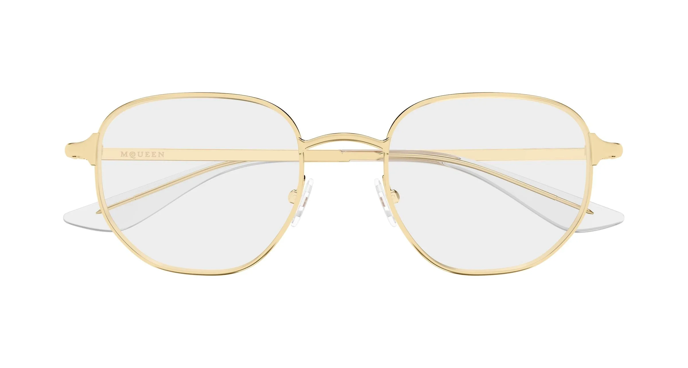 Alexander McQueen AM0590O 002 Montature da vista Metallo Oro Trasparente Rotonda - immagine 2