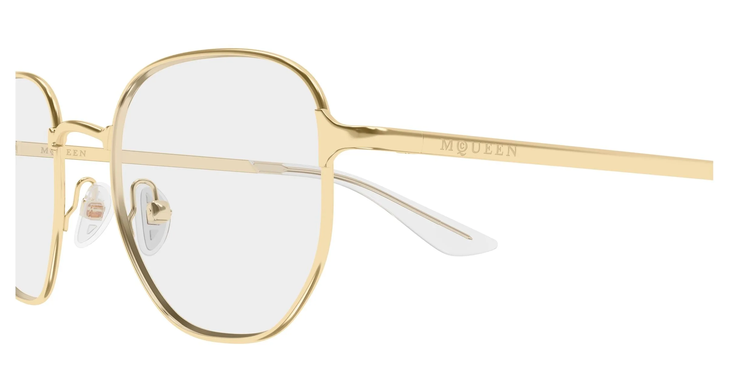 Alexander McQueen AM0590O 002 Montature da vista Metallo Oro Trasparente Rotonda - immagine 3