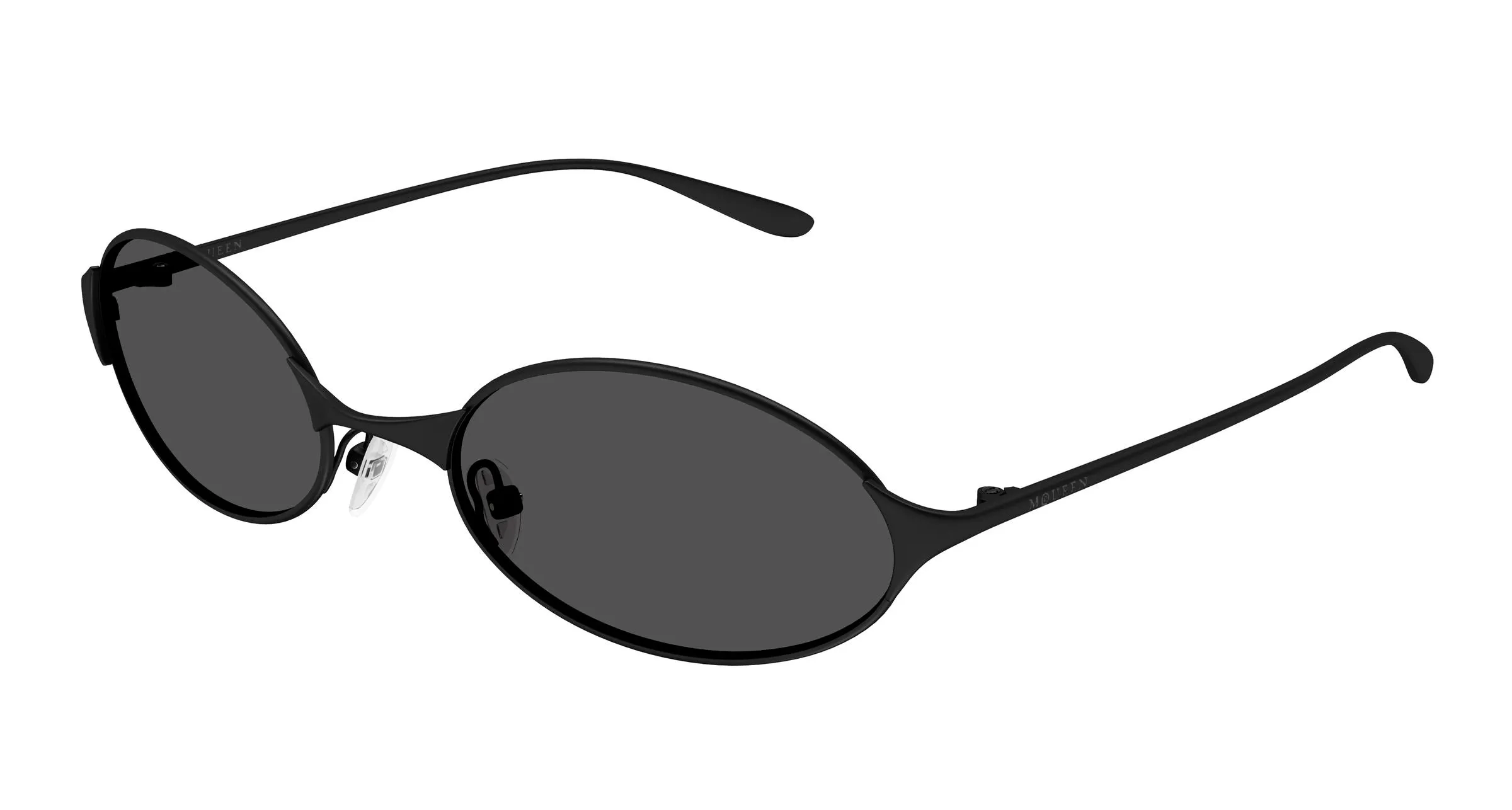 Alexander McQueen AM0589S 001 Occhiali da sole Metallo Nero Grigio Rotonda - immagine 1