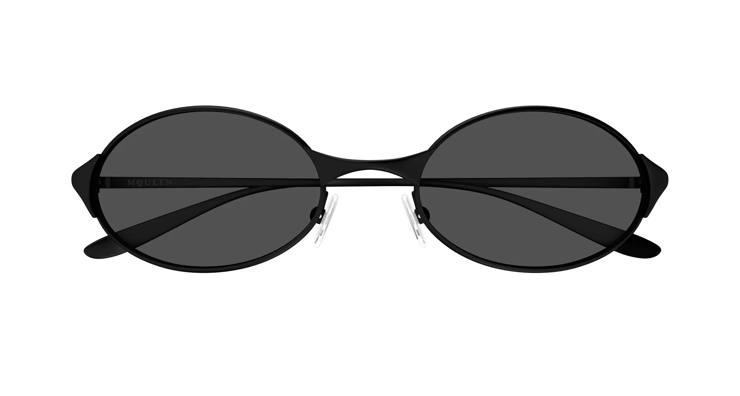 Alexander McQueen AM0589S 001 Occhiali da sole Metallo Nero Grigio Rotonda - immagine 2