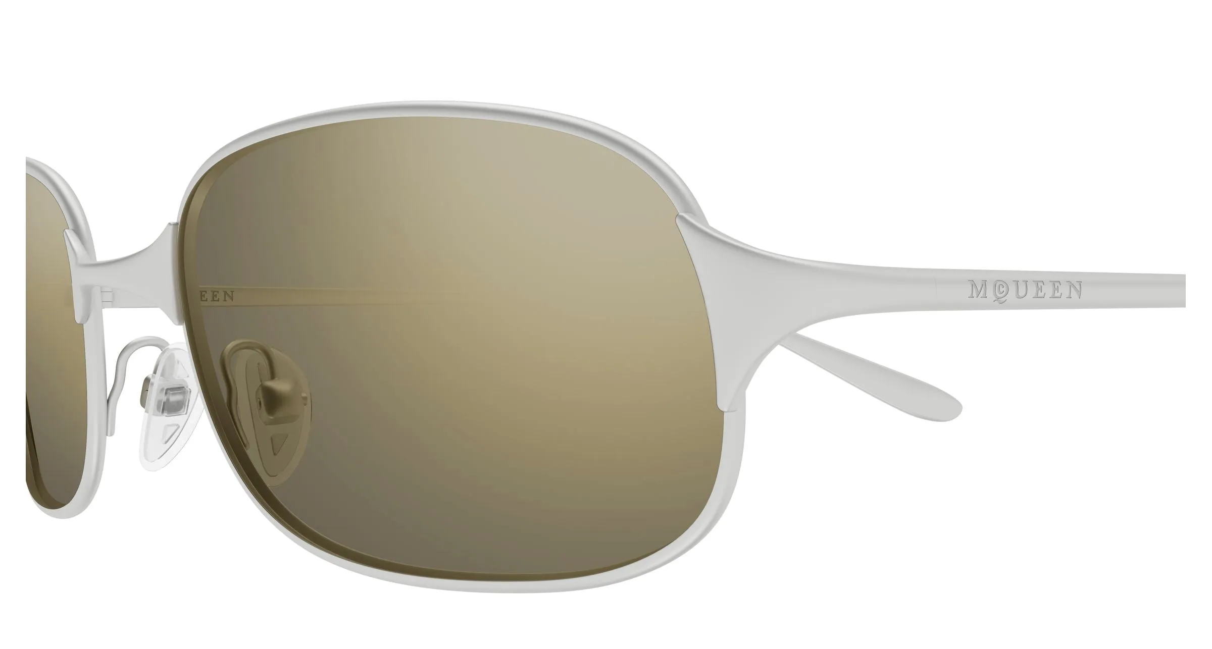 Alexander McQueen AM0588S 003 Occhiali da sole Metallo Argento Oro Rotonda Specchiato - immagine 3