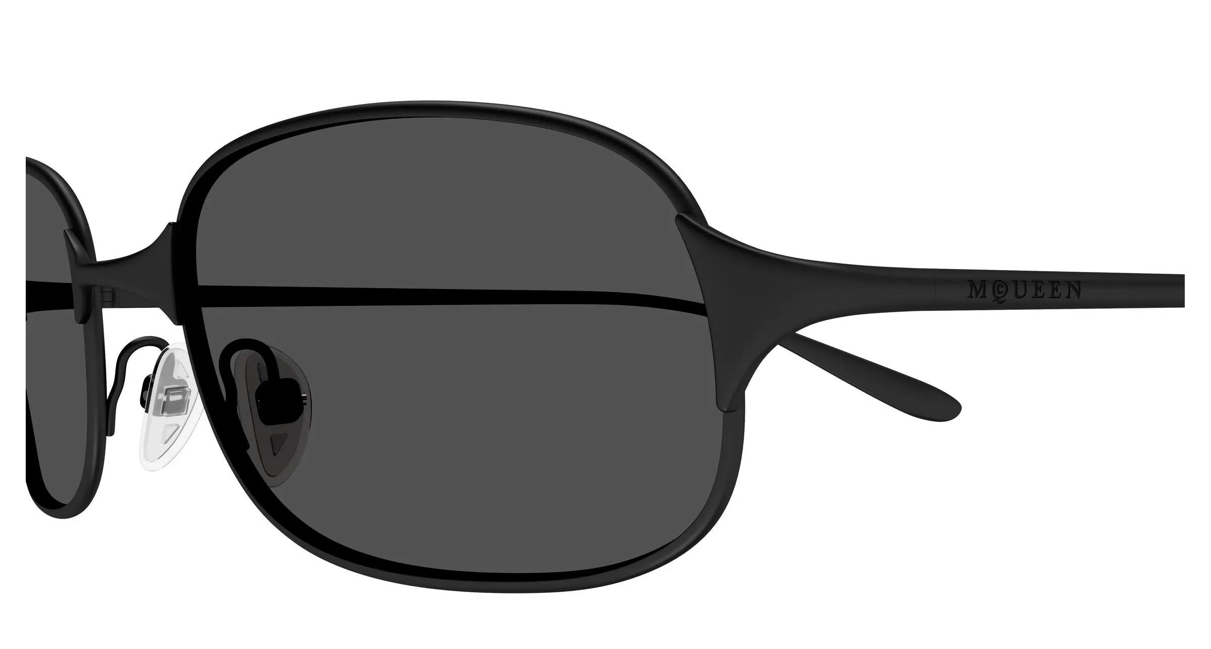 Alexander McQueen AM0588S 001 Occhiali da sole Metallo Nero Grigio Rotonda - immagine 3