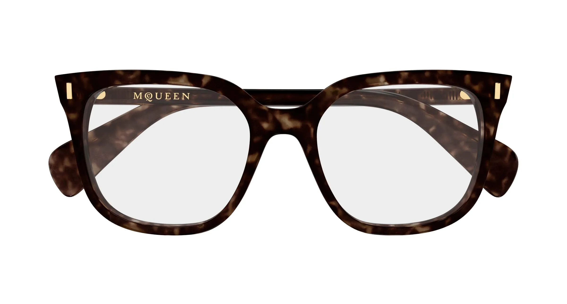Alexander McQueen AM0585O 002 Montature da vista Acetato Havana Trasparente Squadrata - immagine 2