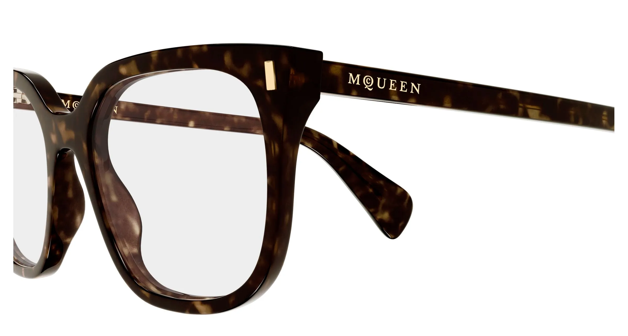 Alexander McQueen AM0585O 002 Montature da vista Acetato Havana Trasparente Squadrata - immagine 3